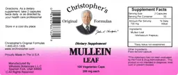 Label for Mullein Leaf 350 mg