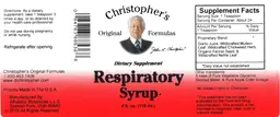 Label for Respiratory Syrup