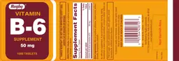 Label for Vitamin B-6 50 mg