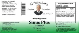 Label for Sinus Plus Formula