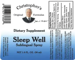 Label for Sleep Well Sublingual Spray