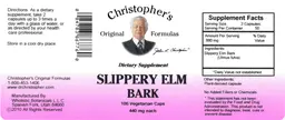 Label for Slippery Elm Bark 440 mg