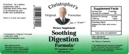 Label for Soothing Digestion Formula