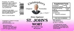 Label for St. John's Wort 440 mg