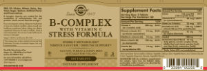Label for B-Complex with Vitamin C Stress Formula