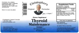 Label for Thyroid Maintenance Formula