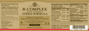 Label for B-Complex with Vitamin C Stress Formula