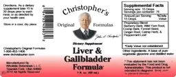 Label for Liver & Gallbladder Formula
