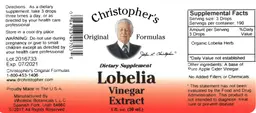Label for Lobelia Vinegar Extract