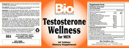 Label for Testosterone Wellness for Men