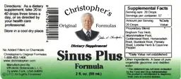 Label for Sinus Plus Formula
