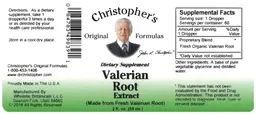 Label for Valerian Root Extract