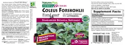Label for Coleus Forskohlii 125 mg with Activessence