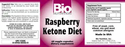 Label for Raspberry Ketone Diet