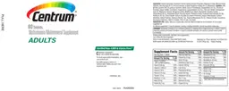 Label for Centrum Adults