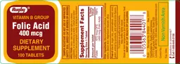 Label for Folic Acid 400 mcg
