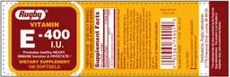 Label for Vitamin E-400 IU