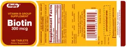 Label for Biotin 300 mcg