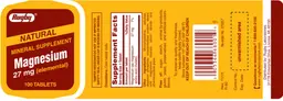 Label for Natural Magnesium 27 mg