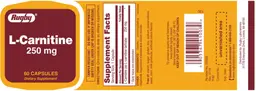 Label for L-Carnitine 250 mg