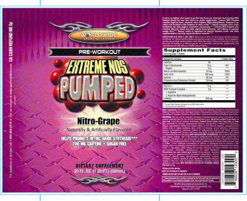 Label for Extreme NOS Pumped Nitro-Grape