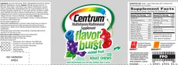Label for Centrum Flavor Burst Mixed Fruit