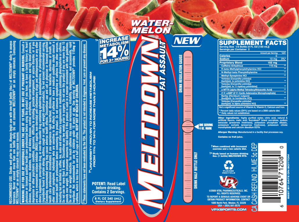 Label for Meltdown Fat Assault Watermelon