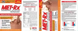 Label for MET Rx Meal Replacement Chocolate Peanut Butter