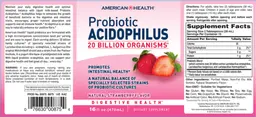 Label for Probiotic Acidophilus Natural Strawberry Flavor