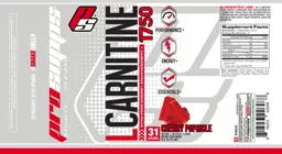 Label for L-Carnitine 1750 Cherry Popsicle