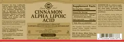 Label for Cinnamon Alpha Lipoic Acid