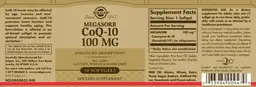 Label for Megasorb CoQ-10 100 mg