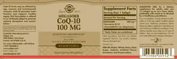 Label for Megasorb CoQ-10 100 mg