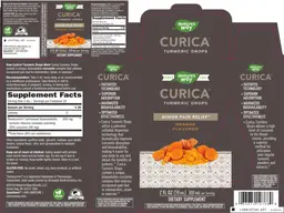 Label for Curica Turmeric Drops Orange Flavored