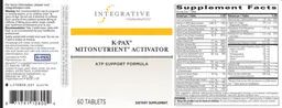 Label for K-Pax Mitonutrient Activator