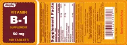Label for Vitamin B-1 50 mg