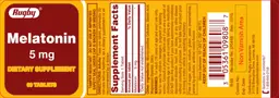 Label for Melatonin 5 mg