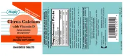 Label for Citrus Calcium with Vitamin D