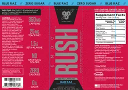 Label for Endo Rush Blue Raz