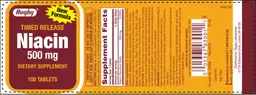 Label for Timed Release Niacin 500 mg