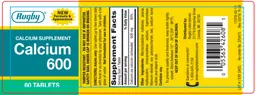 Label for Calcium 600