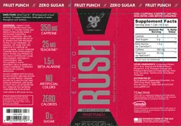 Label for Endo Rush Fruit Punch