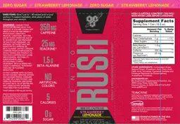 Label for Endo Rush Strawberry Lemonade