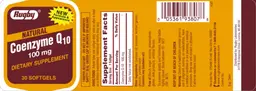 Label for Natural Coenzyme Q10 100 mg