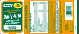 Label for Daily-Vite with Iron and Beta-Carotene