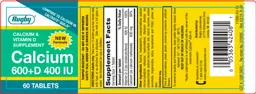 Label for Calcium 600+D 400 IU