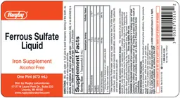 Label for Ferrous Sulfate Liquid