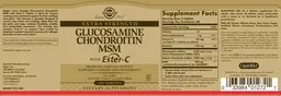 Label for Extra Strength Glucosamine Chondroitin MSM with Ester-C