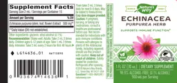 Label for Echinacea Purpurea Herb 500 mg