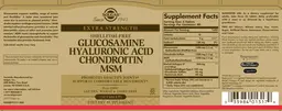 Label for Extra Strength Glucosamine Hyaluronic Acid Chondroitin MSM Shellfish-Free